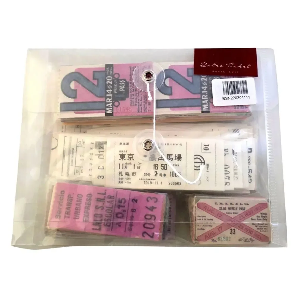 Scrapbook – Vintage Faded Tickets, Numbers, Receipts on Kraft Paper 400 PCS